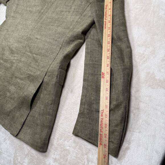 VTG Polo Ralph Lauren Italy Blazer Mens Size 44 R Linen Flax Herringbone Coat - Picture 13 of 14